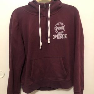 Pink half zipper sweater